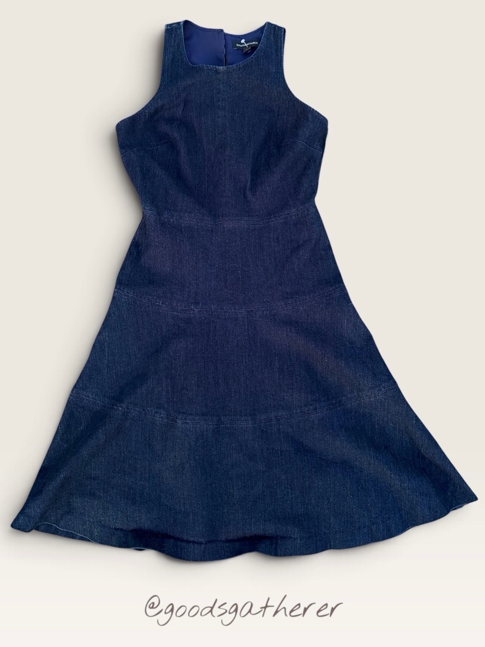 Banana Republic Denim Maxi Dress 2 Dark Wash Sleeveless Fit & Flare Stretch